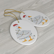 Load image into Gallery viewer, Ceramic Ornament - Christmas Lights Duck