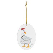 Load image into Gallery viewer, Ceramic Ornament - Christmas Lights Duck